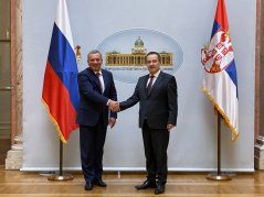 7 October 2021 National Assembly Speaker Ivica Dacic meets with Russian Deputy Prime Minister Yury Borisov